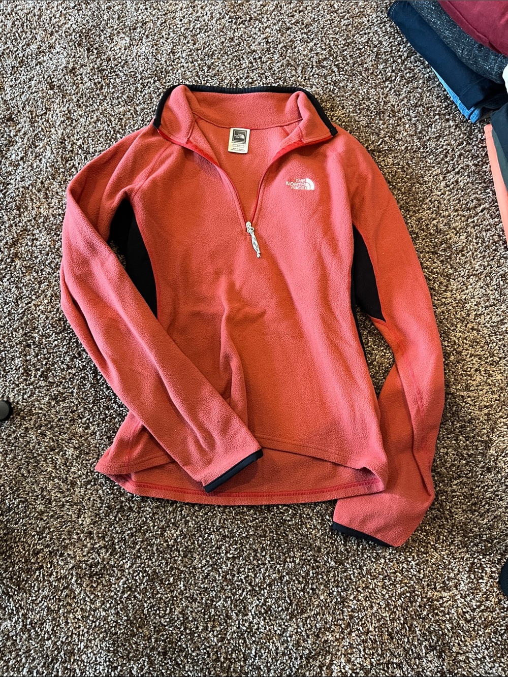 The North Face Coral Pink Quarter-Zip Fleece Pullover